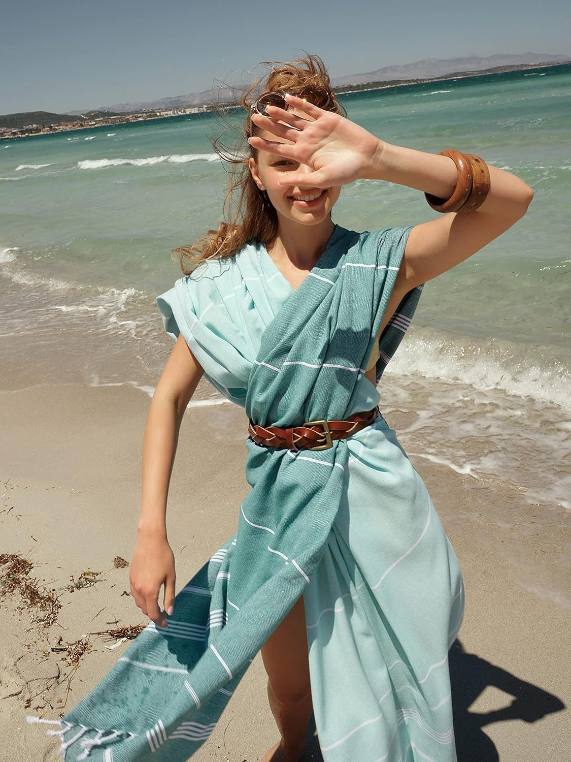 Oversized Sand-Free Beach Towel with Travel Bag – Quick Dry Coastal Beach Towel