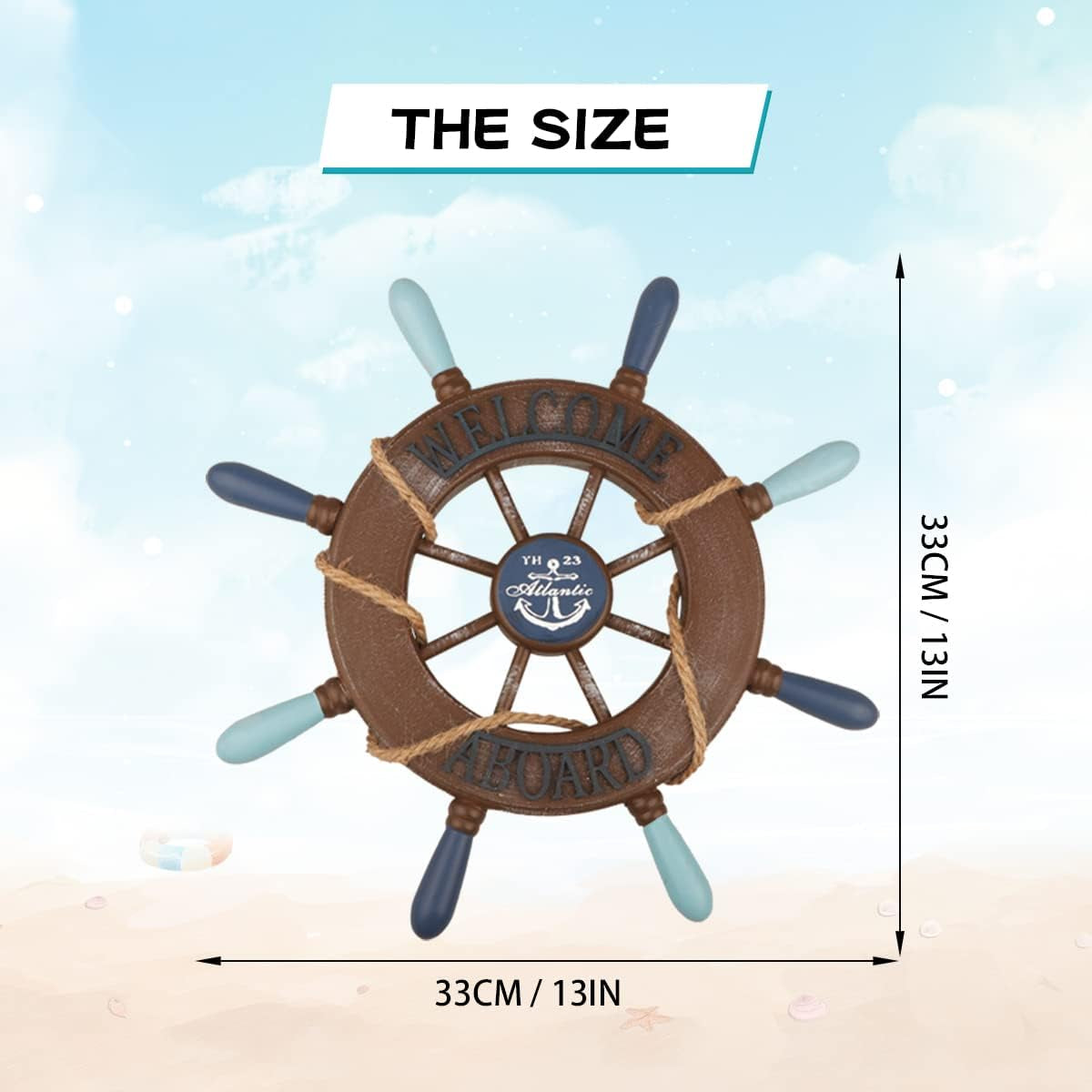 Nautical Ship Wheel & Anchor Wall Decor Set | Coastal Beach Wall Art