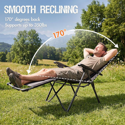 Oversized Zero Gravity Chair Outdoor Recliner | Portable Folding Lounge Chair