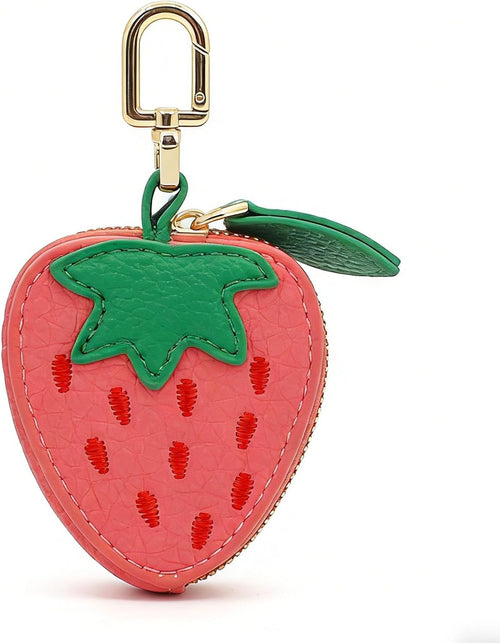 Cute Fruit Coin Purse Keychain, Mini Leather Bag Charms, Handbag, Backpack Kawaii Strawberry Lemon Charms Accessories Gift for Girls Women