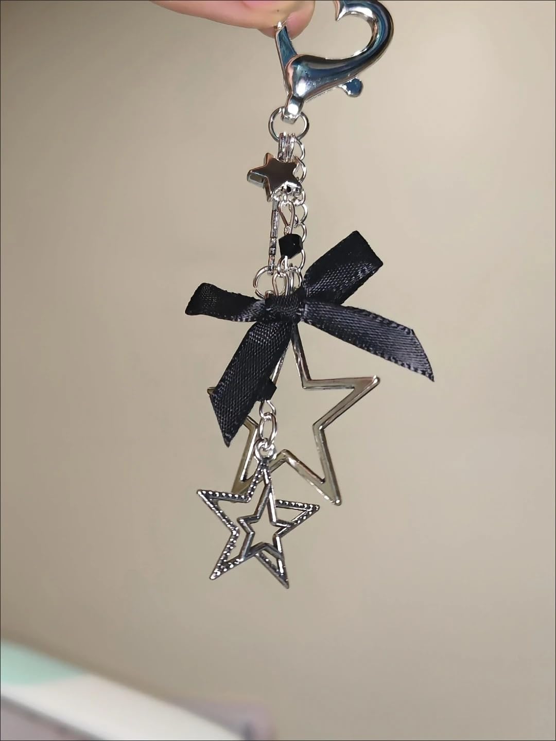 Cute Y2K Keychain Bag Charm Star Guitar Heart Kawaii Pendant Ita Bag Purse Decor Accessory Women Girls Gifts (Star)