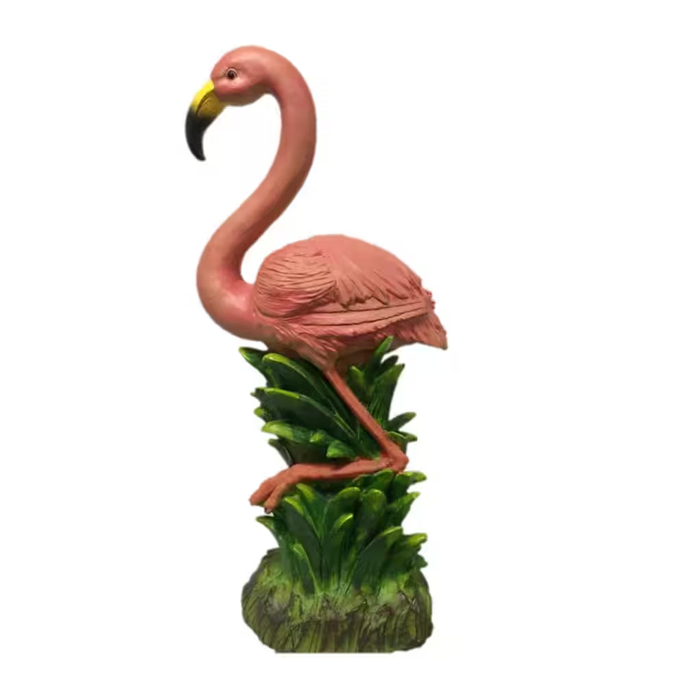 Pink Flamingo Coastal Garden Statue | Nautical Beach Decor