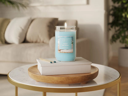 Salted Sea Spray Scented Candle – Coastal Ocean Breeze Glass Jar Candle 20oz