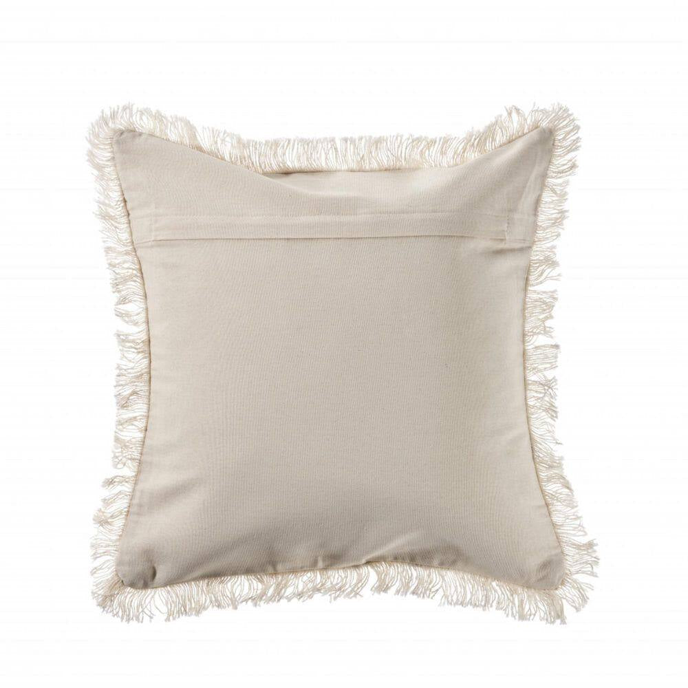 Cream Coastal Throw Pillow 18x18 | Nautical Beach Accent Pillow