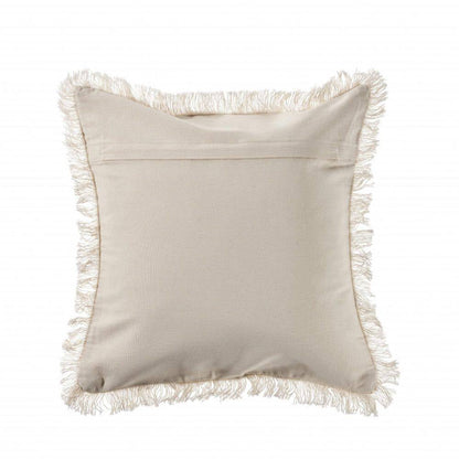 Cream Coastal Throw Pillow 18x18 | Nautical Beach Accent Pillow