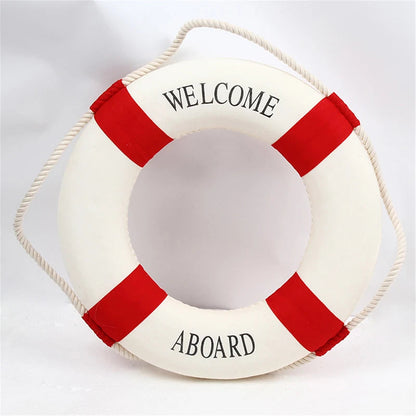 Nautical Life Ring Wall Decor | Coastal Beach House Hanging Decoration