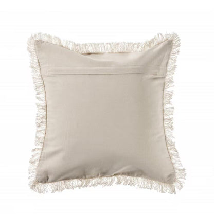 Cream Coastal Throw Pillow 18x18 | Nautical Beach Accent Pillow
