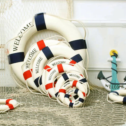 Nautical Life Ring Wall Decor | Coastal Beach House Hanging Decoration